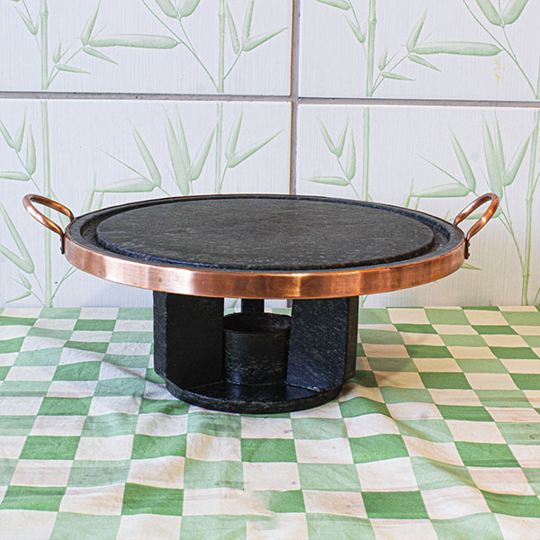 Conjunto Fondue em Pedra-Sabão Completo (Grelha 27 cm)