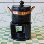 Conjunto Fondue em Pedra-Sabão Completo (Grelha 27 cm)