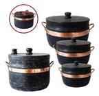 Jogo 3 Panelas de Pedra + Pressão - 4 litros