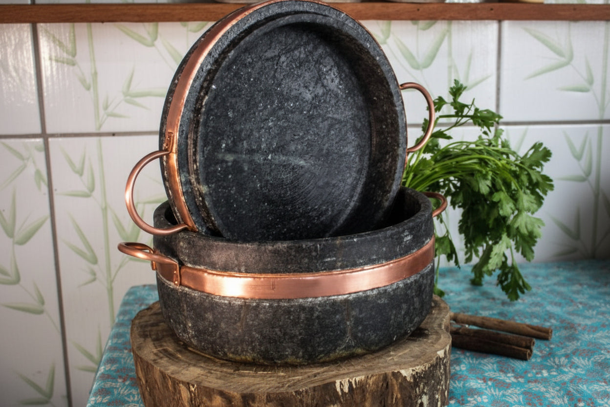 Panela Holandesa em Pedra Sabão 2 em 1