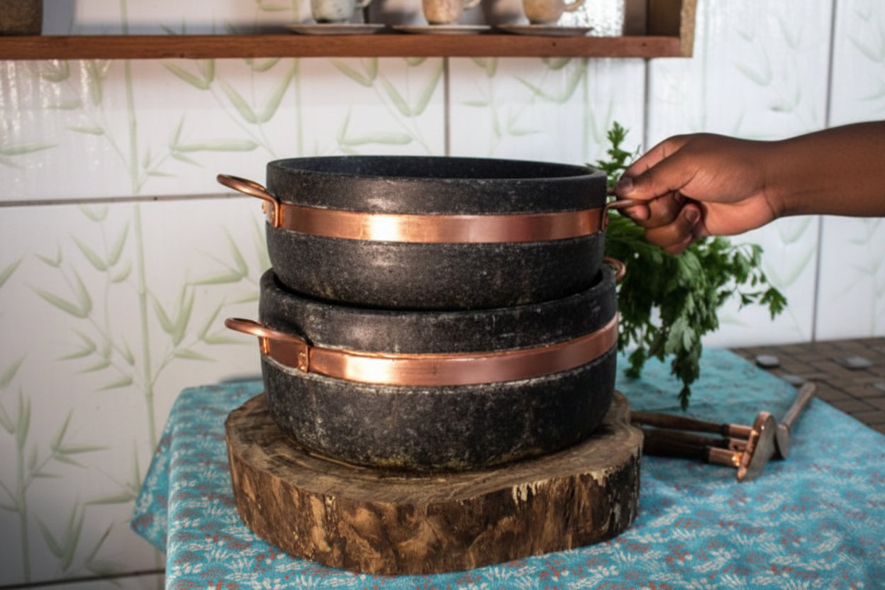 Panela Holandesa em Pedra Sabão 2 em 1