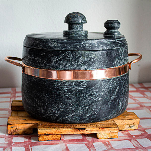 Conjunto Completo de Panelas de Pedra – 5 Peças + Pilão