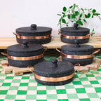 Conjunto 5 Panelas de Pedra Sabão 1L | 1,5L | 2L | 3L + Brinde